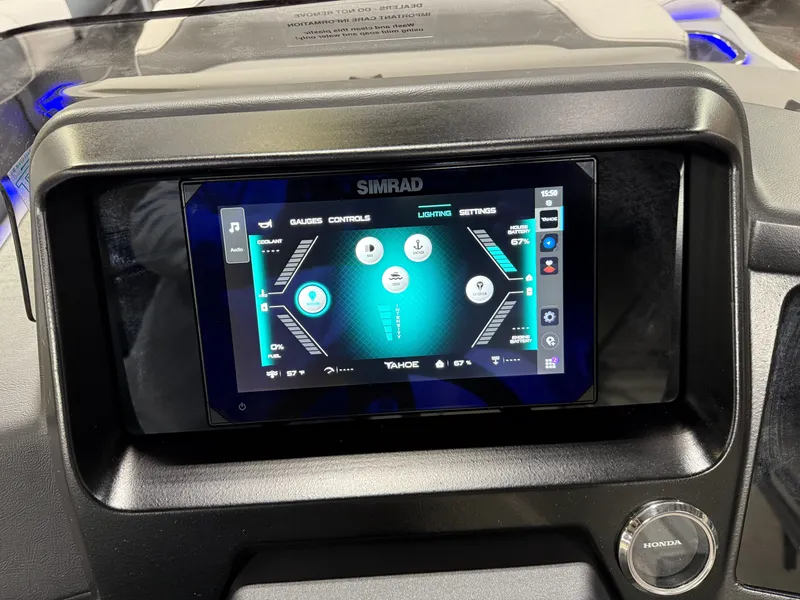 Slide: The Image of Tahoe Cascade 200HP QLS 2385 Quad Lounge Shift Tritoon 2025 - 15