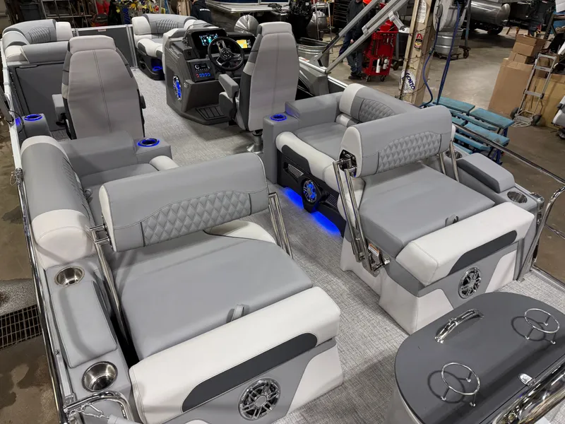 Slide: The Image of Tahoe Cascade 200HP QLS 2385 Quad Lounge Shift Tritoon 2025 - 25