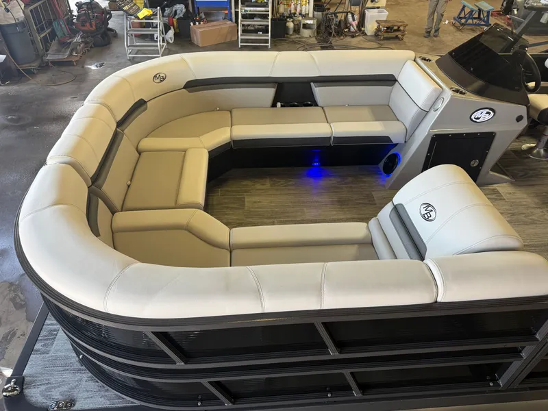 Slide: The Image of Montego Bay 8522 Quad Lounger BR Deluxe Pontoon & Honda 4-Stroke EFI 2026 - 2