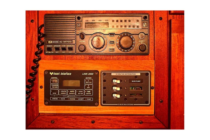 Slide: The Image of 1981 Valiant Cutter control panel with radio and electrical distribution system. - 74