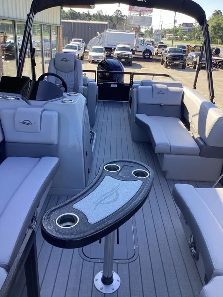 Slide: The Image of Interior view of SunCatcher Fusion 324SS pontoon boat, model year 2026. - 18