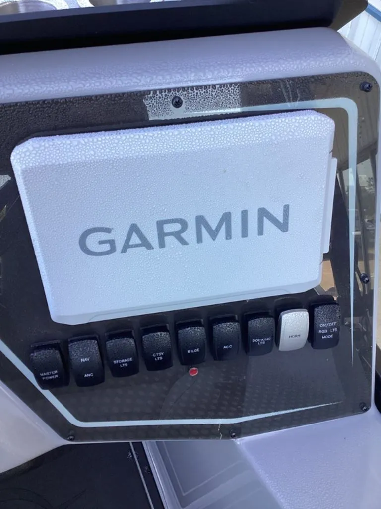 Slide: The Image of Garmin display on SunCatcher Fusion 324SS boat, year 2026. - 38