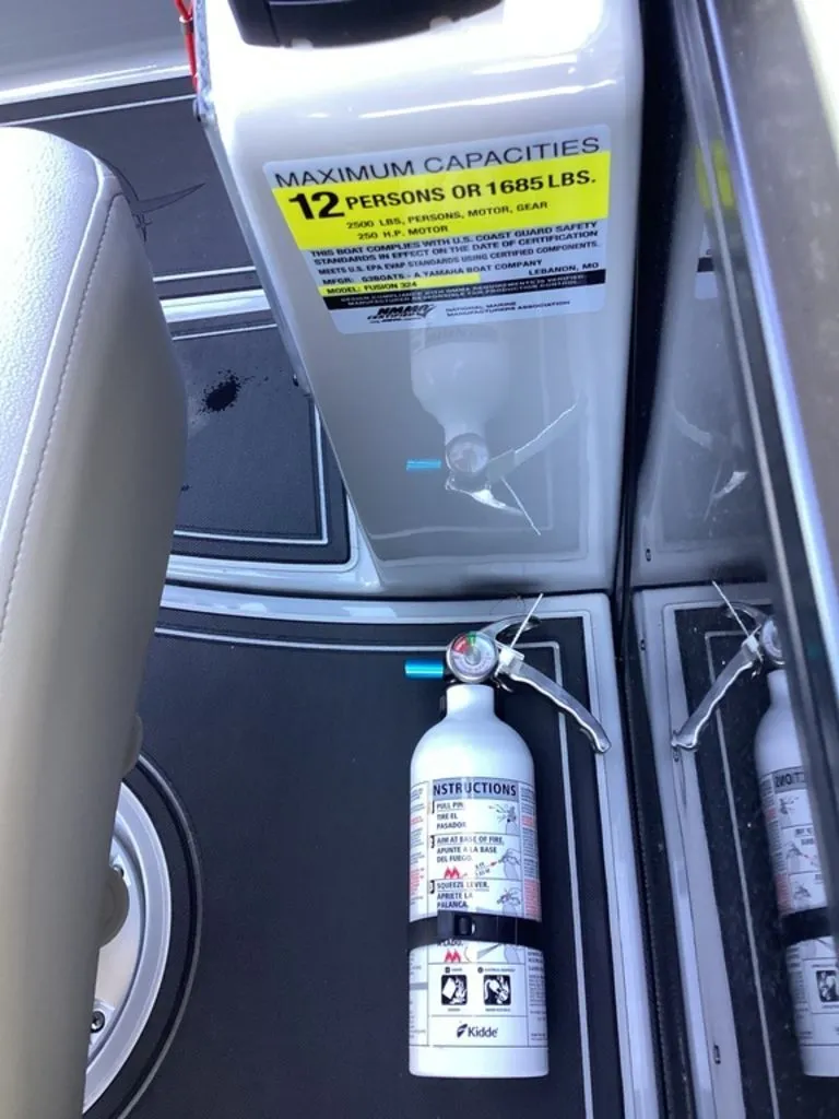 Slide: The Image of SunCatcher Fusion 324SS 2026 with fire extinguisher and capacity label. - 41