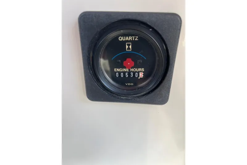 Slide: The Image of Engine hour meter showing 530.2 hours on 1993 Carver 350 Aft Cabin Motor Yacht. - 37
