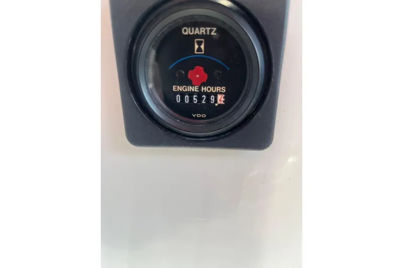 Slide: The Image of Engine hour meter showing 529 hours on 1993 Carver 350 Aft Cabin Motor Yacht. - 38