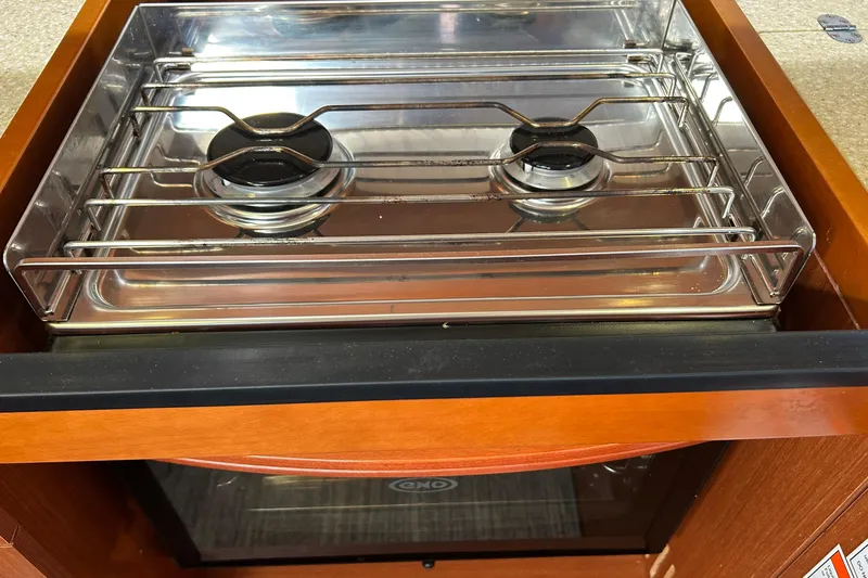 Slide: The Image of Two-burner stove in 2014 Beneteau Oceanis 41 yacht kitchen. - 39