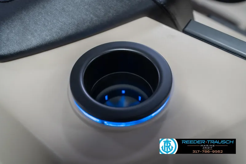 Slide: The Image of Illuminated cup holder in 2026 Bennington 21 SLJ boat interior. - 42