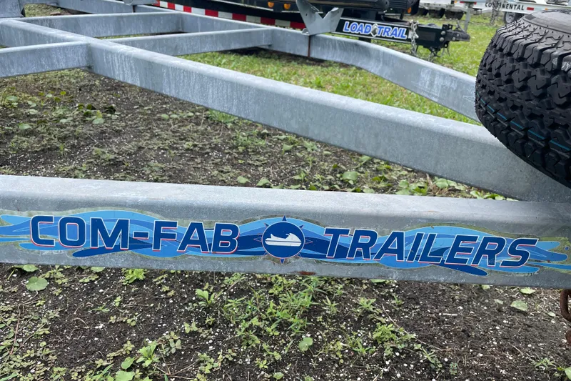 Slide: The Image of Trailer frame with "Com-Fab Trailers" logo, suitable for 2019 Harris Sunliner 250. - 42