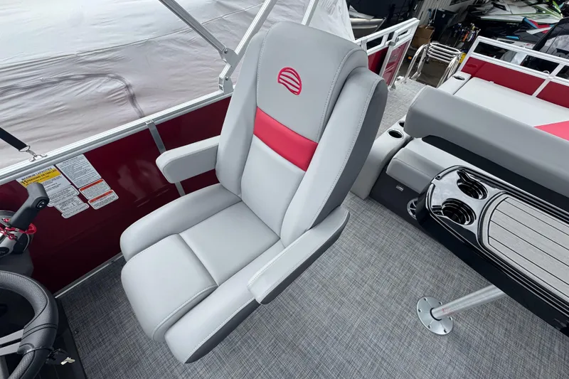 Slide: The Image of Luxurious seating on 2026 Sun Tracker Party Barge 22 RF DLX pontoon boat. - 10