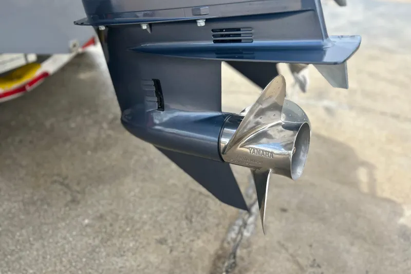 Slide: The Image of Close-up of a Yamaha propeller on a 2026 Sea Fox 268 Commander boat. - 41