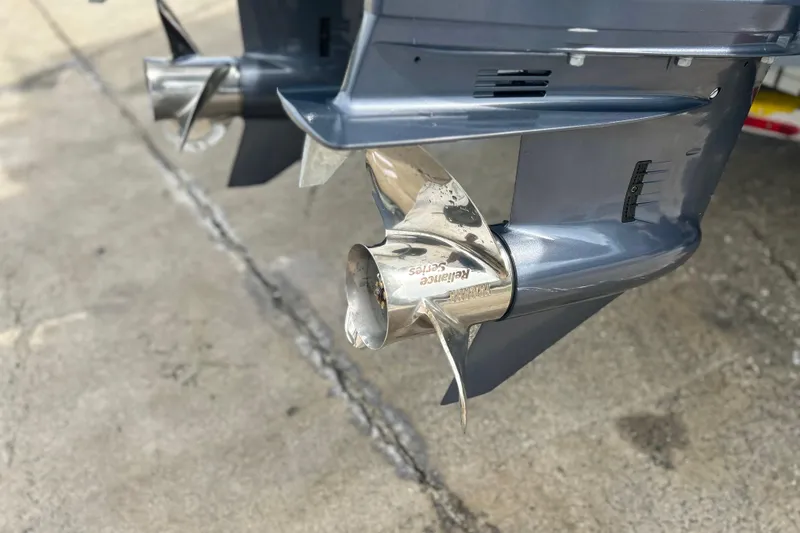 Slide: The Image of Propellers of a 2026 Sea Fox 268 Commander boat on a concrete surface. - 42