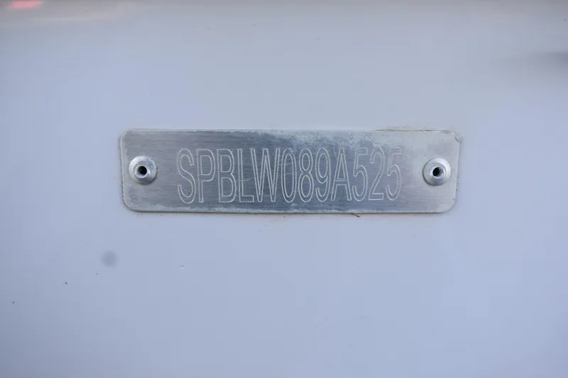 Slide: The Image of 2025 Sea Pro 245FLX Sandbar boat identification plate with serial number. - 16