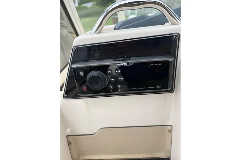 Slide: The Image of Fusion MS-UD755 stereo system on 2019 Grady-White Freedom 235 boat dashboard. - 17