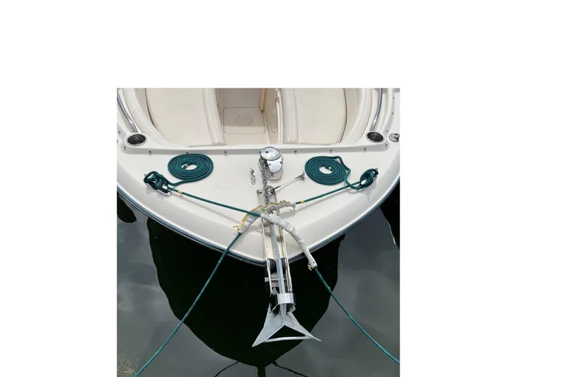 Slide: The Image of 2019 Grady-White Freedom 235 boat bow with anchor and coiled ropes. - 3