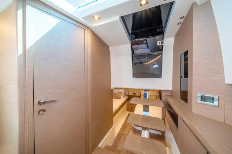 Slide: The Image of Luxurious interior of 2021 Pardo Yachts 38, featuring modern wood finishes and sleek design. - 47