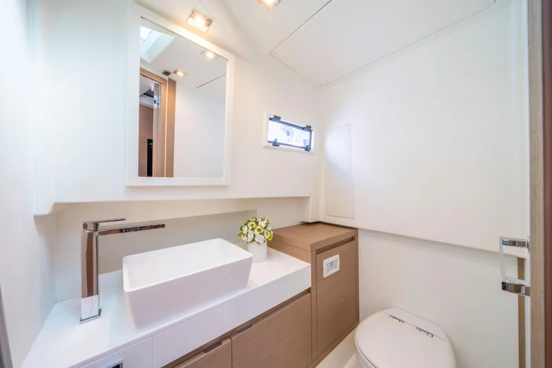 Slide: The Image of Luxurious bathroom interior of 2021 Pardo Yachts 38, featuring modern sink and elegant design. - 53