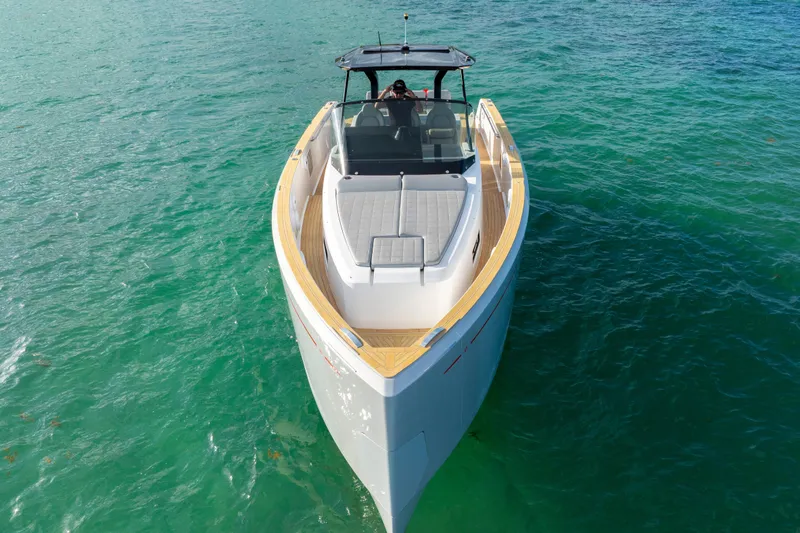 Slide: The Image of 2021 Pardo Yachts 38 cruising on clear turquoise waters. - 7