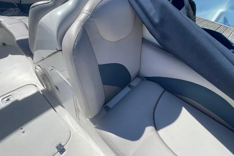Slide: The Image of 2017 Hurricane SunDeck Sport 202 OB boat interior seating detail. - 12