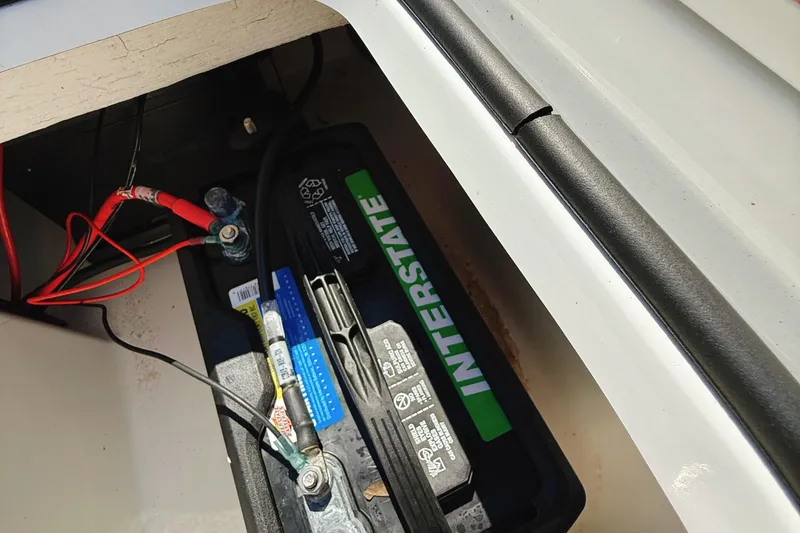 Slide: The Image of Close-up of a 2023 Frontier 2104 boat hull on a trailer. - 18