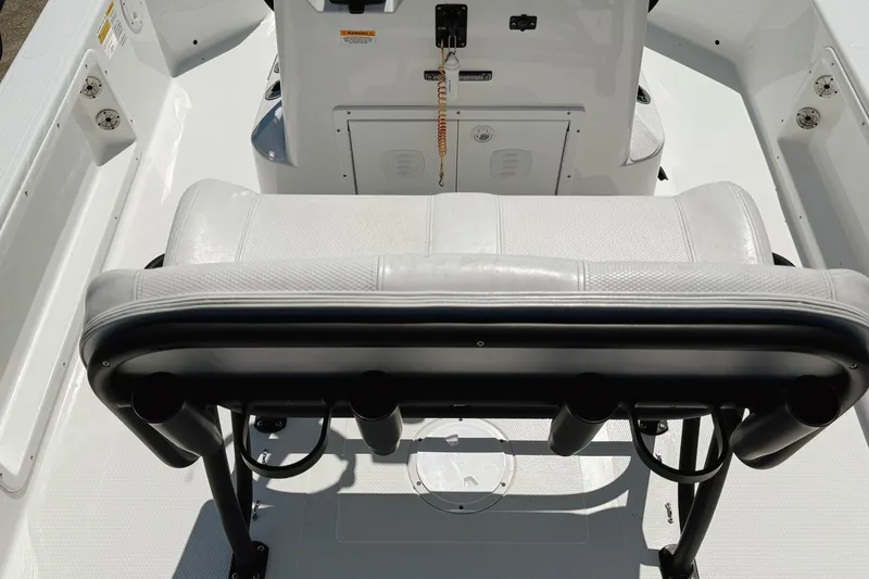 Slide: The Image of 2023 Frontier 2104 boat with open storage compartments on deck. - 9