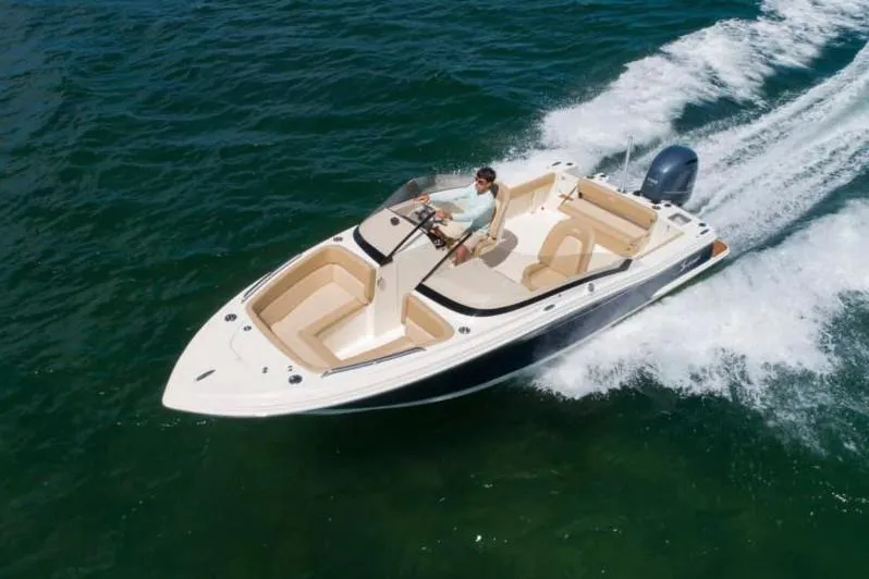 The Image of Manufacturer Provided Image: 2023 Scout 215 Dorado boat cruising on open water. - 0