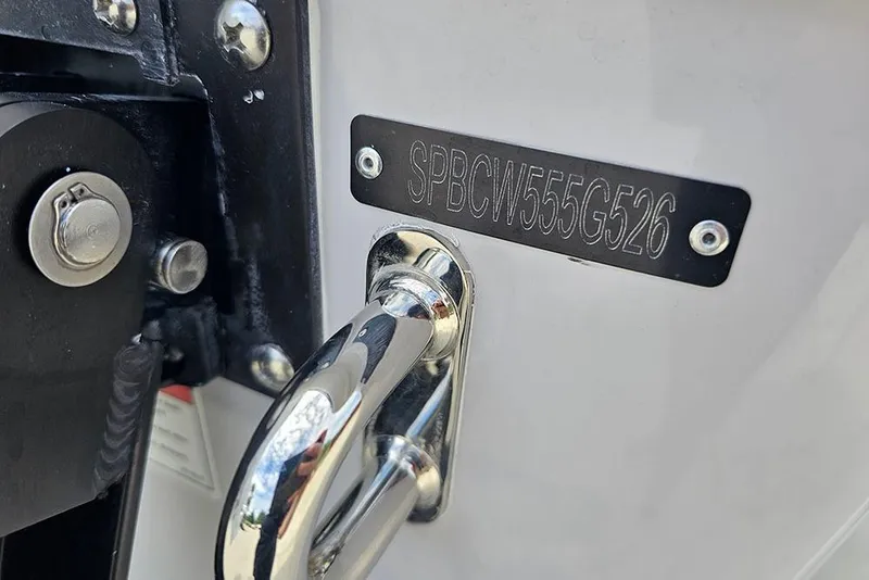 Slide: The Image of 2026 Sea Pro 262 Offshore boat identification plate and hardware detail. - 49
