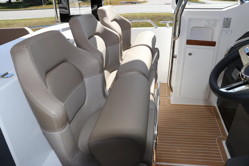 Slide: The Image of Control panel for bow/stern thrusters on 2025 Nimbus T11 boat. - 29