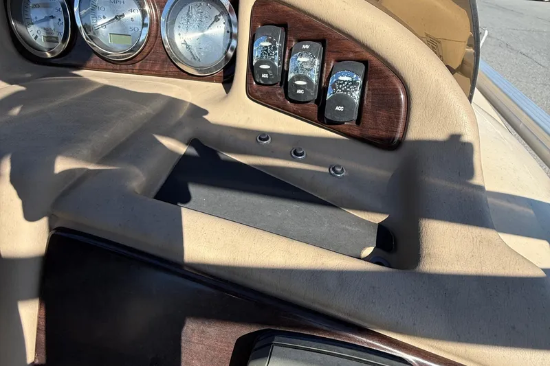 Slide: The Image of Dashboard of 2013 Bennington 2275 GFS boat with gauges and controls. - 18