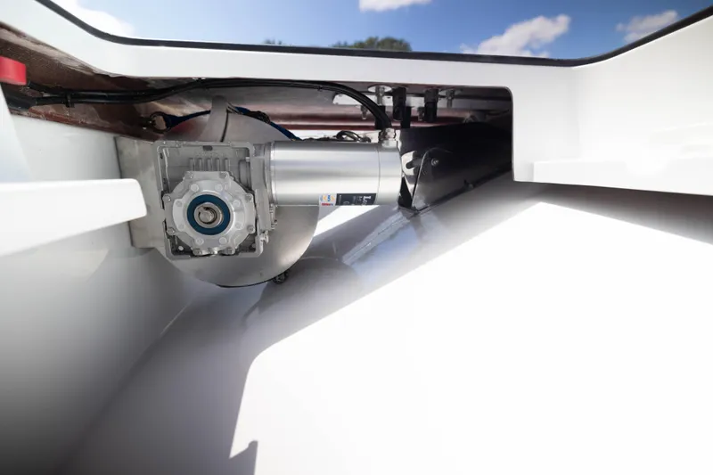 Slide: The Image of Freeman 47 LX 2026 boat engine compartment with mechanical components. - 11