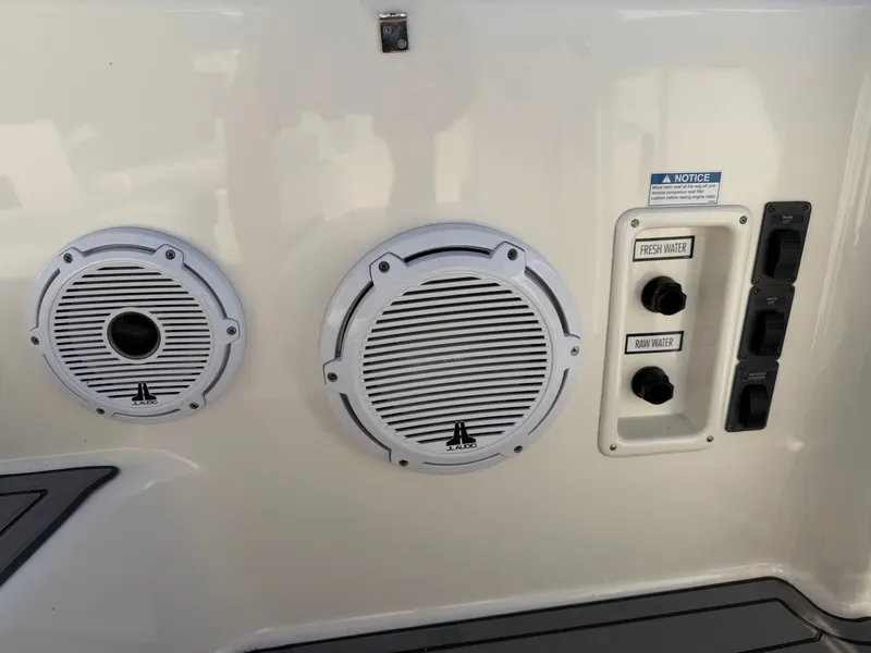 Slide: The Image of Luxurious interior of 2006 Tiara Yachts 3600 Sovran with wood finishes and modern amenities. - 39