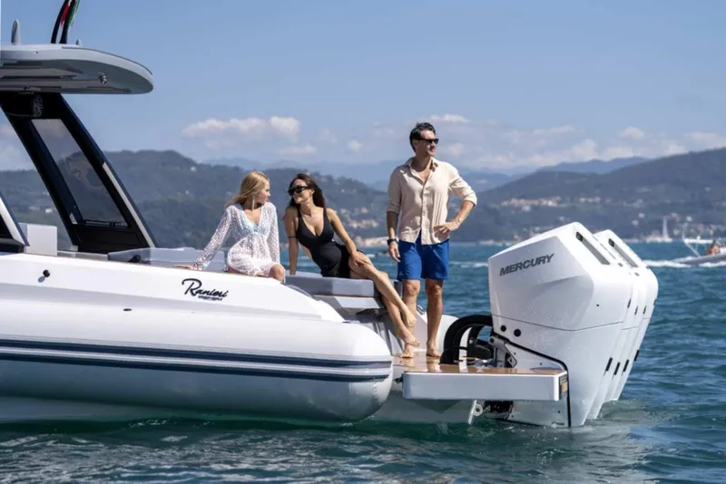 Slide: The Image of Interior cabin of 2026 Ranieri CAYMAN 50 HARDTOP with twin beds and modern lighting. - 22