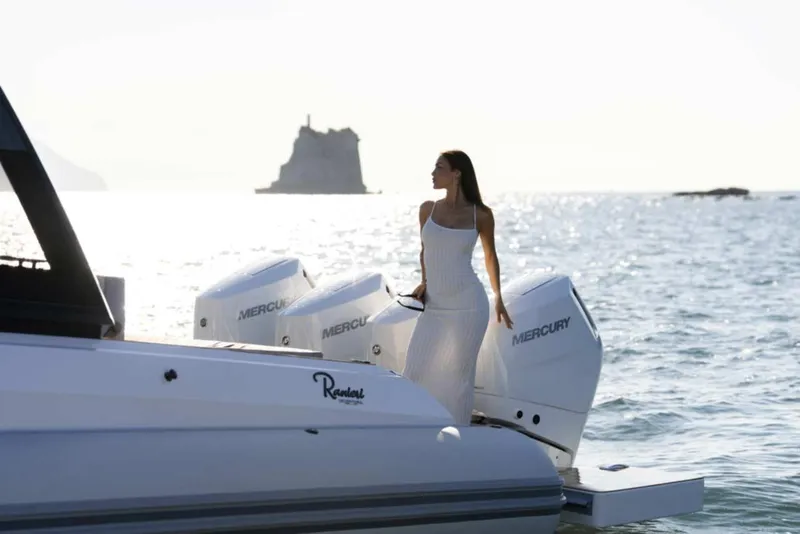 Slide: The Image of Luxurious 2026 Ranieri CAYMAN 50 HARDTOP yacht with elegant seating and ocean view. - 25