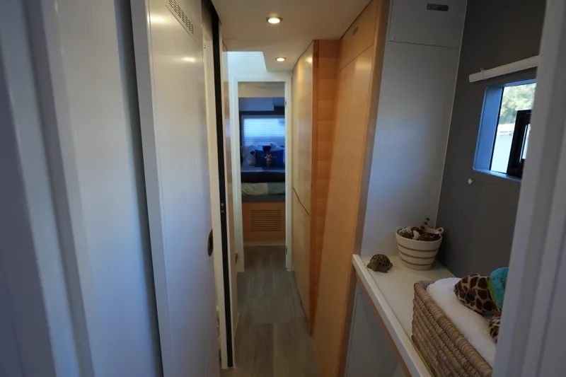 Slide: The Image of Narrow hallway in 2024 Balance 442 yacht, featuring modern design and cozy interior. - 27