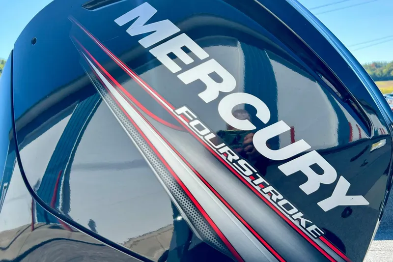 Slide: The Image of Mercury FourStroke engine on 2017 Tracker Pro Guide V-17 SC boat. - 22