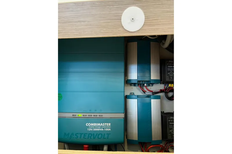 Slide: The Image of Mastervolt Combimaster inverter and charger in 2021 Hanse 508 yacht. - 25