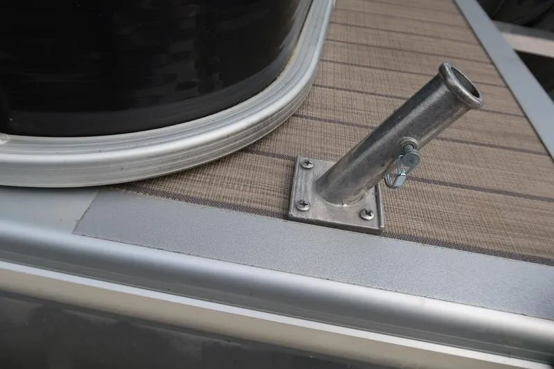 Slide: The Image of 2020 Bennington 21 SL boat deck with metal fixture detail. - 24
