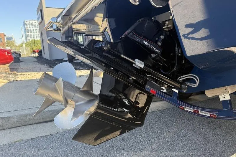 Slide: The Image of 2022 Cobalt R6 boat with MerCruiser outdrive and dual propellers. - 35