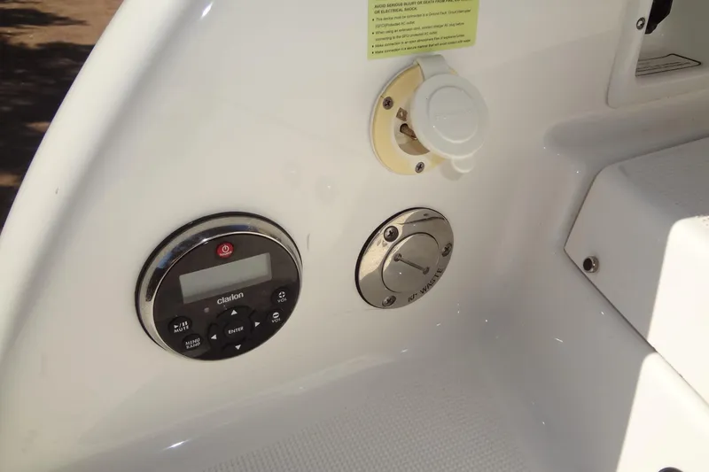 Slide: The Image of 2020 Formula 240 Bowrider interior seating with cup holders and premium upholstery. - 46