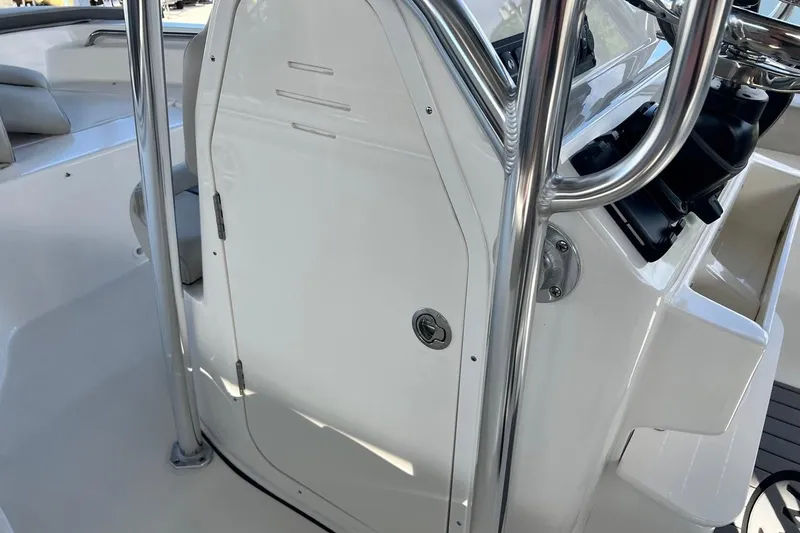 Slide: The Image of 2026 Key West 189 FS boat interior with sleek design and stainless steel features. - 23