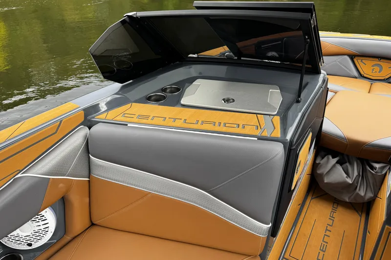 Slide: The Image of 2026 Centurion Nv233 boat interior with sleek design and luxurious seating. - 21
