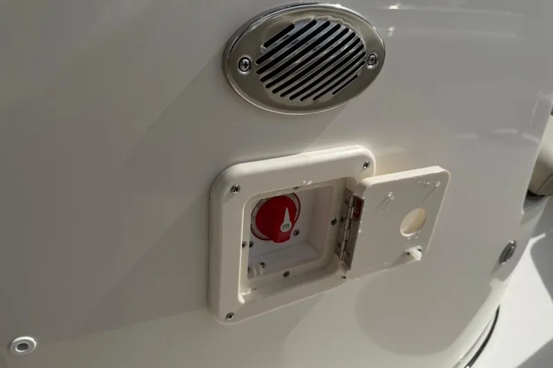 Slide: The Image of 2026 Key West 203 FS boat detail showing a control panel and speaker. - 30