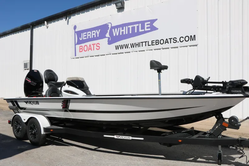 Slide: The Image of 2025 Vexus AVX 2080 boat on trailer at Jerry Whittle Boats dealership. - 11