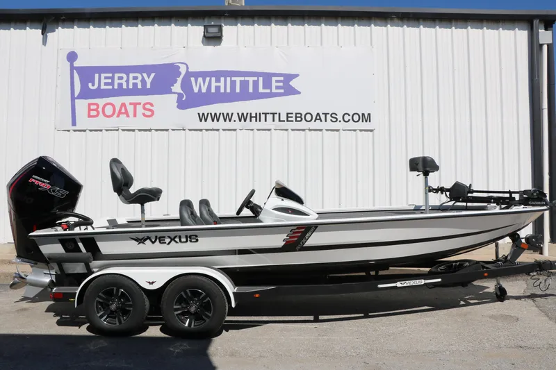 Slide: The Image of 2025 Vexus AVX 2080 boat on trailer at Jerry Whittle Boats dealership. - 2