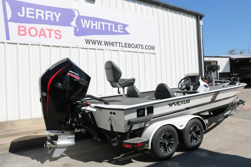 Slide: The Image of 2025 Vexus AVX 2080 boat with Mercury Pro XS engine at Jerry Whittle Boats dealership. - 3