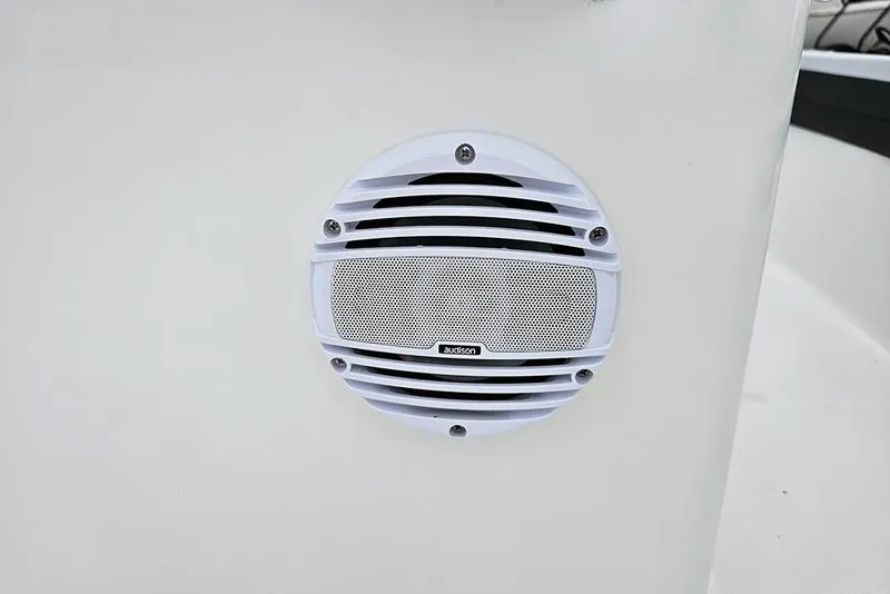 Slide: The Image of White speaker on 2026 Sea Pro 172 Bay boat, featuring Audison branding. - 19