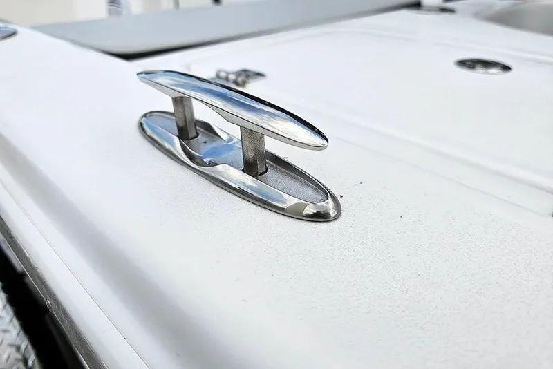 Slide: The Image of 2026 Sea Pro 172 Bay boat cleat on white deck surface. - 22