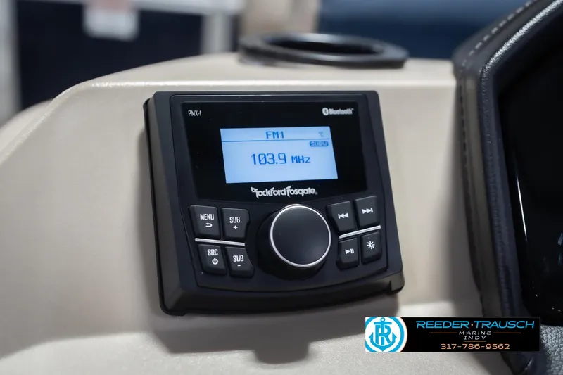 Slide: The Image of Rockford Fosgate PMX-1 stereo system in 2026 Bennington 168 SLJ boat dashboard. - 33