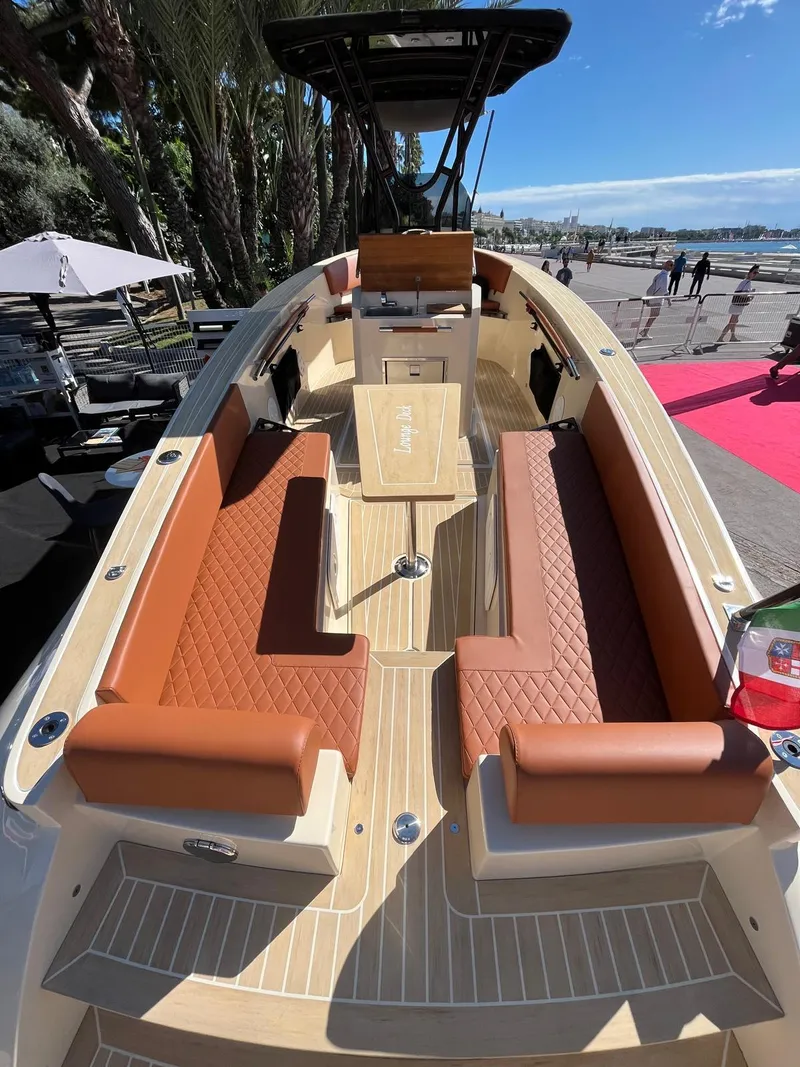 Slide: The Image of 2025 Lilybaeum Levanzo 25 Lounge Deck boat with luxurious seating and modern design. - 25