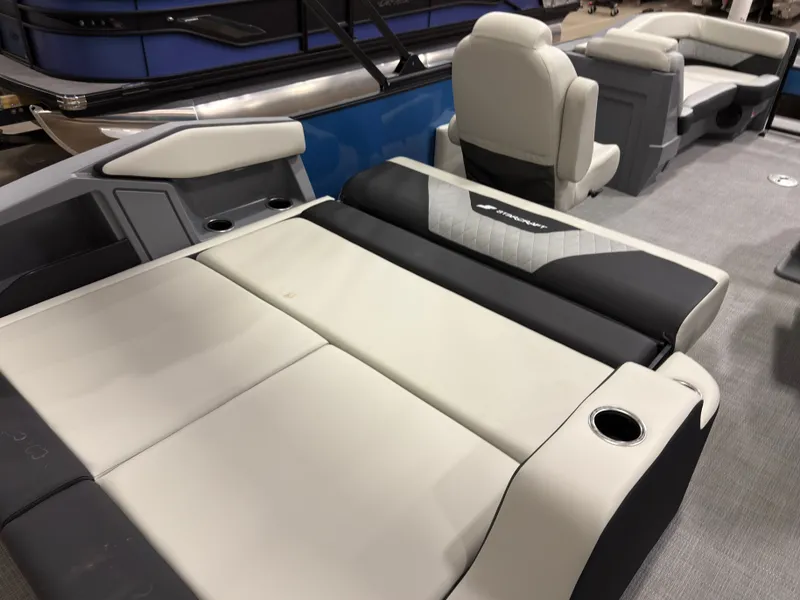 Slide: The Image of Interior of 2026 Starcraft VX 22 Q DH with luxurious seating. - 16