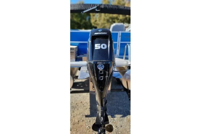Slide: The Image of 2026 Sun Tracker Party Barge 16 DLX with Mercury 50 HP outboard motor. - 4